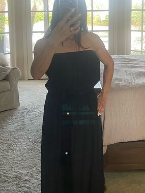 Women's Strapless Black Maxi Dress - Timeless Summer Staple